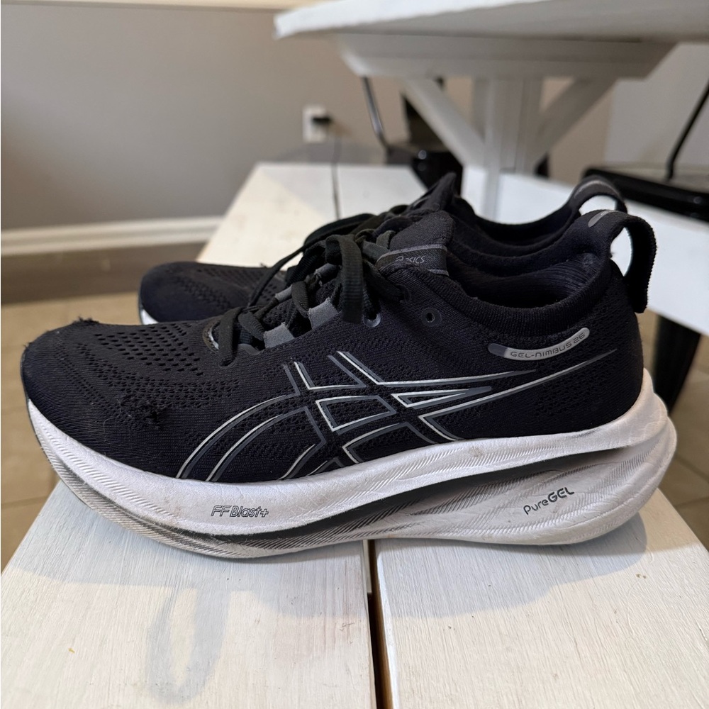 ASICS Black and White Athletic Shoes - Picture 2 of 15